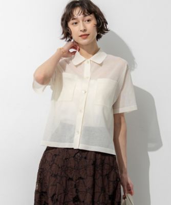 ＜23区 L (Women/大きいサイズ)＞【見上愛さん着用／ＷＥＢ＆一部店舗限定カラーあり】シアー　ポロニット（ＫＲＷＷＬＭ０５５３）
