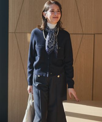 今期 ドゥロワー Drawer  カシミヤ カーディガン   滝沢眞規子着用 滝沢眞規子さん着用／Oggi掲載】コットンカシミヤ ポケット