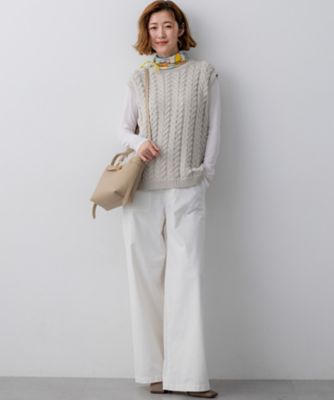 Lounie アイボリー ケーブルニットベスト Lounie アイボリー ケーブルニットベスト Lounie アイボリー ケーブル