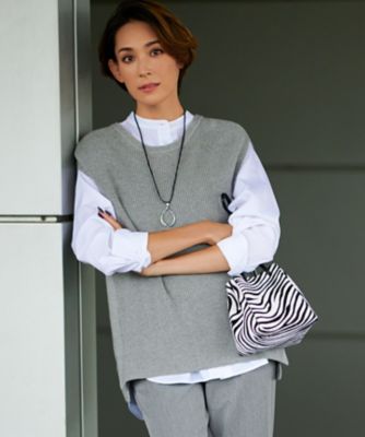 ＜23区 L (Women/大きいサイズ)＞【カタログ掲載】コットンカシミヤ　ニット　ベスト（ＫＲＷＷＮＡ０３６５）