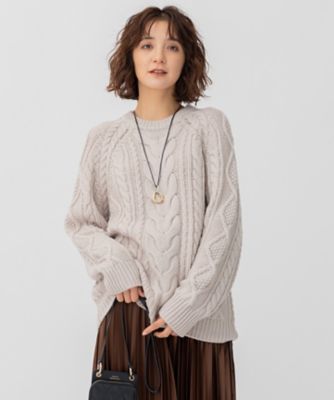 【ＣＬＡＳＳＹ．１２月号掲載】アランパターン　ニット（ＫＲＷＷＮＷ０５５９）