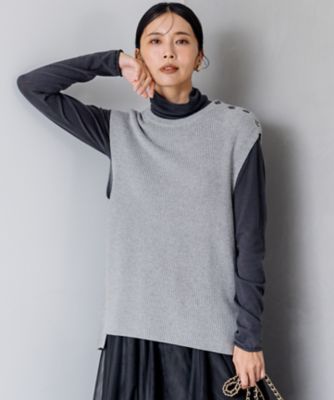 ＜23区 L (Women/大きいサイズ)＞【洗える】コットン　ニットベスト（ＫＲＷＷＳＡ０３５７）