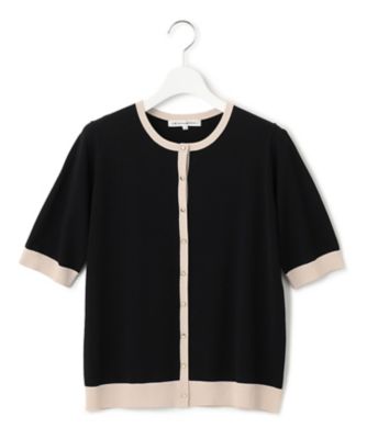 【洗える】レーヨンポリエステルストレッチ　半袖　カーディガン（ＫＲＷＷＳＭ０８４２）