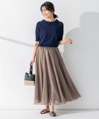 【ＷＥＢ限定】レーヨンポリエステルストレッチ　襟デザイン　ニット（ＫＲＷＷＳＭ０８４３）
