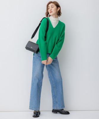 洗える】ウールミドルゲージ Vネック ニット（KRWWSW0553