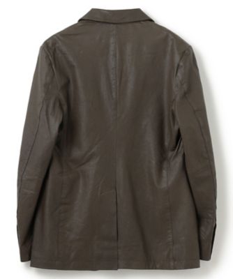 新素材【シャツ感覚で羽織れる軽さ】シュリンクエアレザー ジャケット