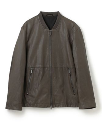 新素材【シャツ感覚で羽織れる軽さ】シュリンクエアレザー ブルゾン