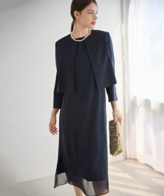 APPLAUDIR】シフォンジョーゼット コンビドレス