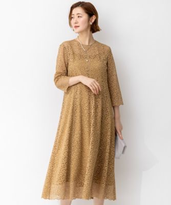 ＜23区 L (Women/大きいサイズ)＞【ＡＰＰＬＡＵＤＩＲ】ニュアンスフラワーレース　ドレス（ＯＰＡ２ＬＭ０７４０）