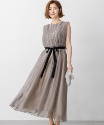＜23区 S (Women/小さいサイズ)＞【ＡＰＰＬＡＵＤＩＲ】グロッシーオーガンザ　ドレス（ＯＰＡ３ＧＡ０７２１）