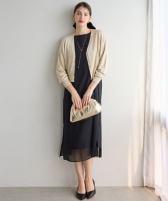 APPLAUDIR】シフォンジョーゼット コンビドレス