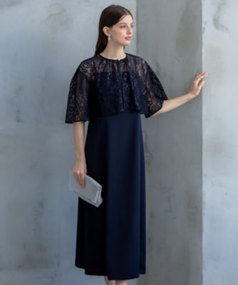 【SALE】23区 S (Women/小さいサイズ)/ニジュウサンク エス ブライトフラワーレースコンビ ドレス(OPA3GM0741) 075_ネービーブルー ワンピース・ドレス【三越伊勢丹/公式】