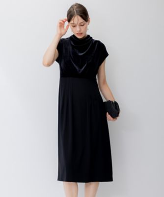 ＜23区 S (Women/小さいサイズ)＞【ＡＰＰＬＡＵＤＩＲ】ベルベットコンビ　ドレス（ＯＰＡ３ＳＡ０７２６）