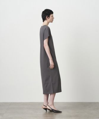【新品・新タグ】エイトン ATON SUVIN ロングワンピース GREY 01 SUVIN 60／2 ｜ キャップスリーブワンピース