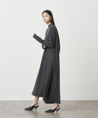 未使用】ATON SUVIN FRISE FLARED DRESS チャコール