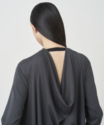 未使用】ATON SUVIN FRISE FLARED DRESS チャコール