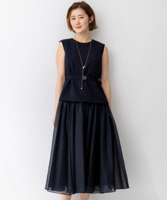 APPLAUDIR】クリアジョーゼットコンビ ドレス