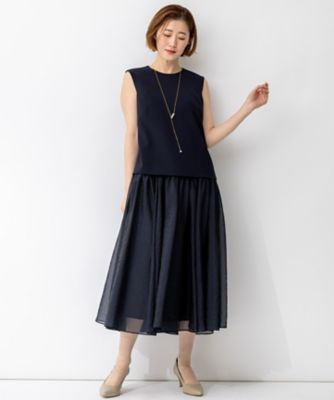 APPLAUDIR】クリアジョーゼットコンビ ドレス