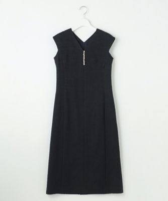 新品【APPLAUDIR】シャイニーツイード パールデザインドレス APPLAUDIR】シャイニーツイード パールデザインドレス / 23区 L