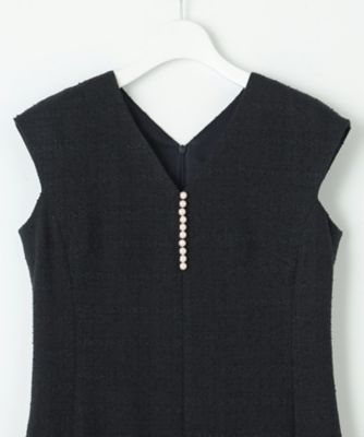 新品【APPLAUDIR】シャイニーツイード パールデザインドレス APPLAUDIR】シャイニーツイード パールデザインドレス / 23区 L