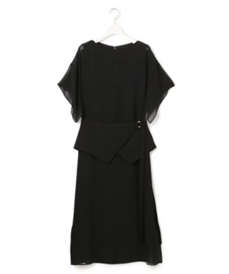 未使用■23区■【APPLAUDIR】レース 切替 シフォン ドレス■ブラックМ 未使用□23区□【APPLAUDIR】レース 切替 シフォン ドレス