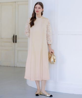 APPLAUDIR】ノーブルサテン レースコンビドレス