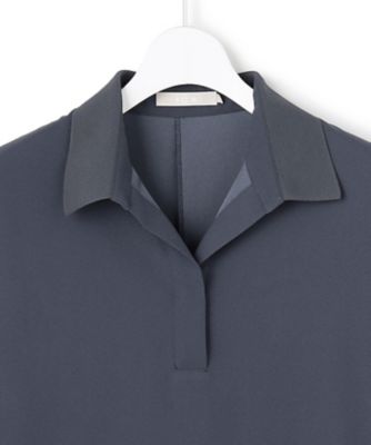 WEB限定】FluidBackSatin ニット衿シャツワンピース