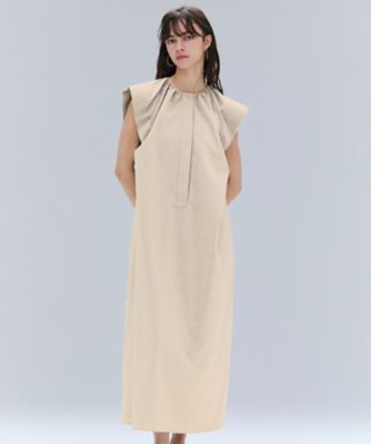 BEIGE， (Women)/ベイジ【洗える/接触冷感/速乾/UVケア対応】BATEAU/フレンチスリーブAラインタックワンピース(OPCWGA0002) 033_ベージュ ワンピース・ドレス【三越伊勢丹/公式】