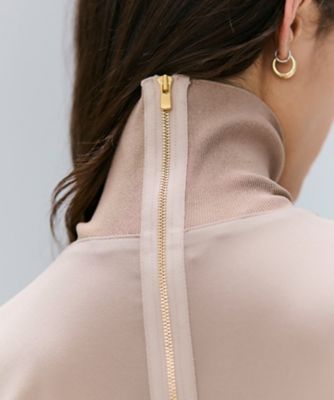 洗える】FLEUR ／ ニットコンビハイネックノースリーブドレス 