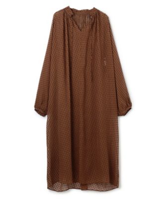 CALLERRY ／ シルク混ドットギャザーワンピース