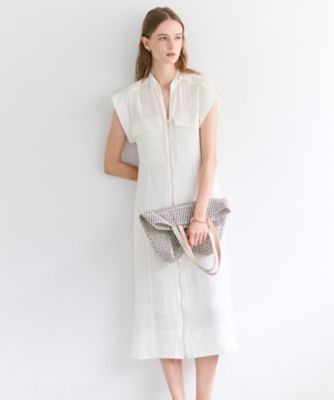 ＜BEIGE， (Women)＞ＢＥＲＮＡＲＤ　／　リネン混　フロントジップ　スタンドカラードレス（ＯＰＣＷＬＭ０４０１）