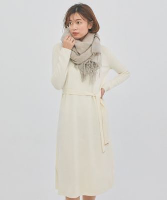 BEIGE LISSニットワンピースそで丈袖555