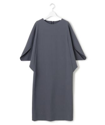 洗える】 ウールライクストレッチ ドルマンスリーブワンピース