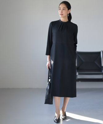 neck #50】high DRESS ≪通常販売≫【THE ハイネックジャガードワンピース golf eimy tuck onepiece jacquard レディースウェア