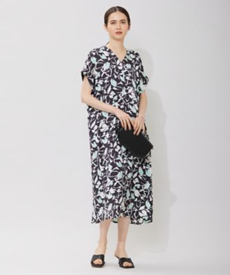 洗える】 ウォーターフラワープリント ワンピース  