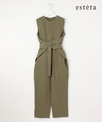 【SALE】esteta (Women)/エステータ ウールリネン コンビネゾン(OPH6CM0932) カーキ パンツ・ズボン【三越伊勢丹/公式】