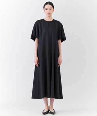 ダブルクロスドルマンスリーブタイトワンピース 強撚ダブルクロス