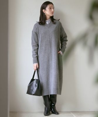 SLOW／一部店舗限定】ニットトータル Vネック ワンピース