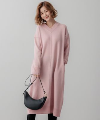 SLOW／一部店舗限定】ニットトータル Vネック ワンピース