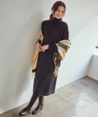 SLOW／一部店舗限定】ウールナイロンニット ワンピース