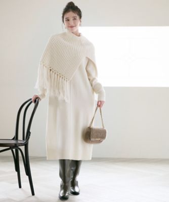 タイムセール GUCCI アイボリー Vネック ワンピース SLOW／一部店舗限定】ニットトータル Vネック ワンピース