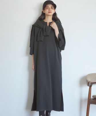 23区 S (Women/小さいサイズ)/ニジュウサンク エス【SLOW/一部店舗限定】ライトダンボール スキッパー ワンピース(OPS2GA0931) 075_ネービーブルー ワンピース・ドレス【三越伊勢丹/公式】