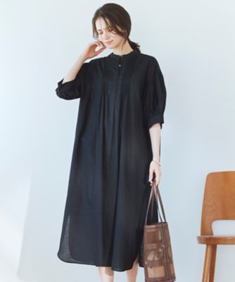 SLOW／洗える】リネンコットン シャツワンピース
