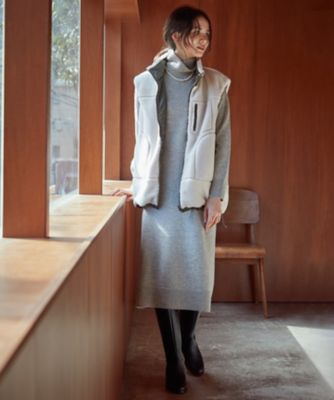 SLOW／一部店舗限定】ウールナイロンニット ワンピース