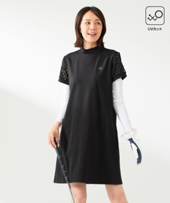 【ＷＯＭＥＮ】人気デザインがワンピースで登場【ＵＶカット】レース袖　モックネック　ワンピ（ＯＰＶＬＣＭ０５０８）