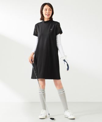 【ＷＯＭＥＮ】人気デザインがワンピースで登場【ＵＶカット】レース袖　モックネック　ワンピ（ＯＰＶＬＣＭ０５０８）