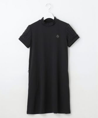 【ＷＯＭＥＮ】人気デザインがワンピースで登場【ＵＶカット】レース袖　モックネック　ワンピ（ＯＰＶＬＣＭ０５０８）