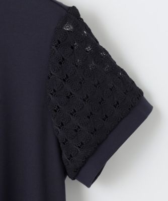 【ＷＯＭＥＮ】人気デザインがワンピースで登場【ＵＶカット】レース袖　モックネック　ワンピ（ＯＰＶＬＣＭ０５０８）
