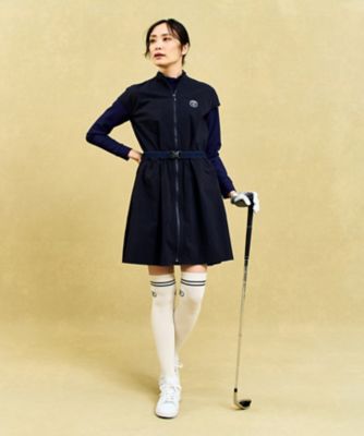 【ＵＶケア】完売目前の人気アイテム◎フロントジッパーで着脱便利！ロングシーズン使えるベルト付きワンピース（ＯＰＶＬＧＳ０３０８）