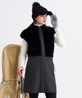 23区GOLF/ニジュウサンクゴルフ ファー & キルトコンビワンピース(OPVLGW0508) 005_クロ スポーツウェア【三越伊勢丹/公式】